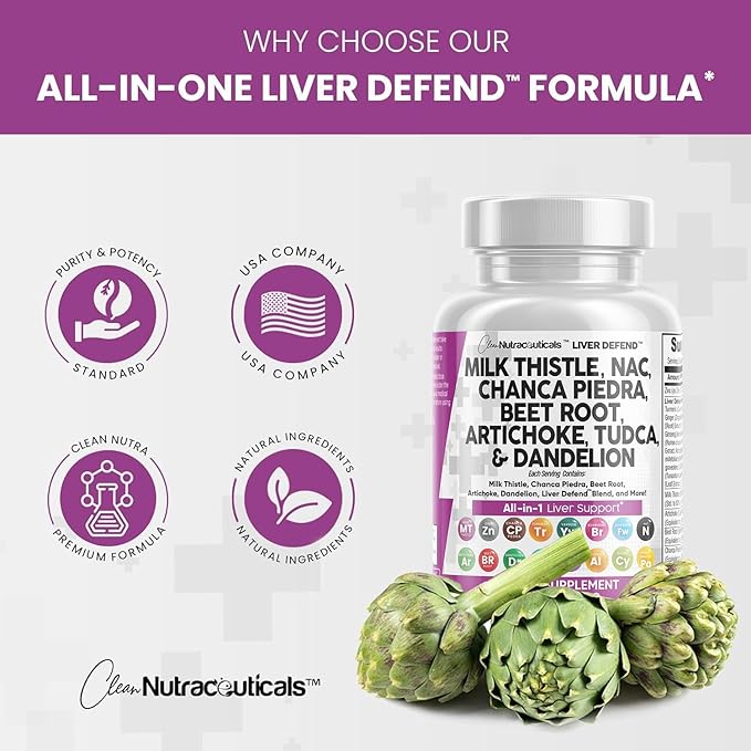 Milk Thistle 3000mg NAC Chanca Piedra 2000mg Beet 2000mg Artichoke 2000mg Dandelion 1000mg - 60 Count