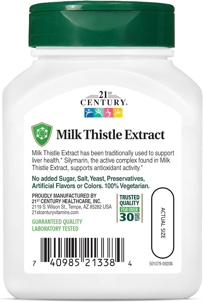 21st Century Vitamins Thistle Extract Veg 60 Count (21338)