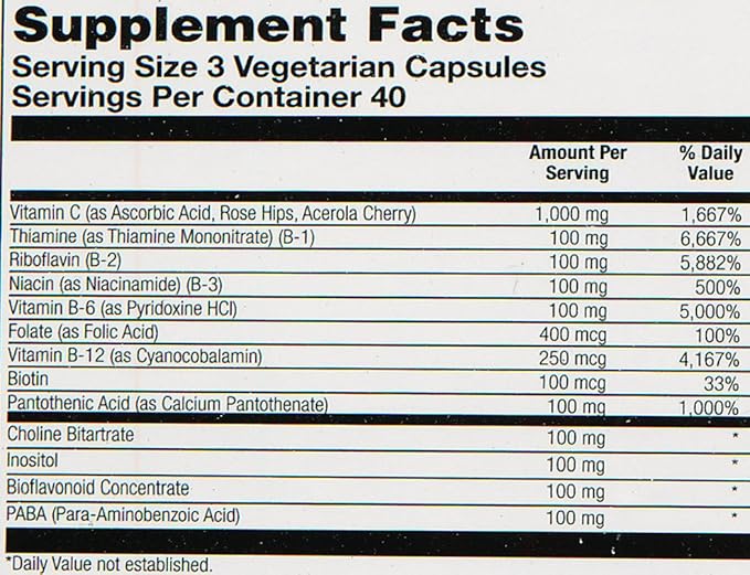 Solaray Mega B Stress Two Stage 120 Count
