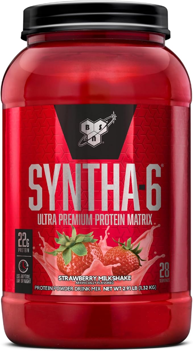 BSN SYNTHA-6 Whey Protein Powder, Strawberry 28 Servings