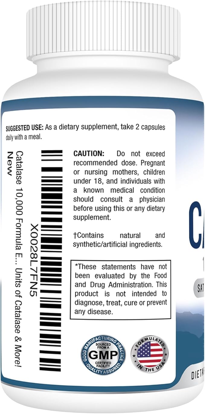 Catalase Supplement 10,000 with Saw Palmetto, 60 Capsules