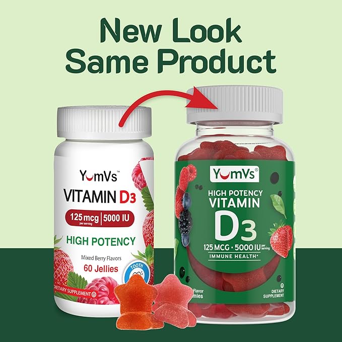 Vitamin D3 Jellies by YumV's 5000 IU 60 Count