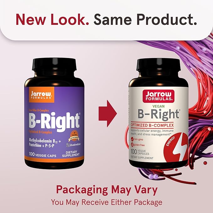 Jarrow Formulas B-Right Optimized B-Complex, Dietary 100 Veggie 100 Day 12