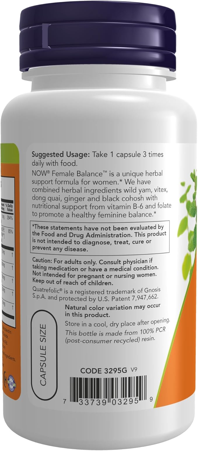 NOW Supplements, Female Balance™ with Wild B-6 and 90 Capsules