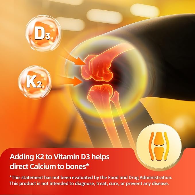 Vitamin D3 K2 Drops with MCT Oil 10000 IU - Maximum Strength Liquid Vitamin, Non-GMO Liquid D3 for Faster Absorption and Immune & Mood Support, Bone & Teeth Health (Strawberry, 4 Fl OZ)