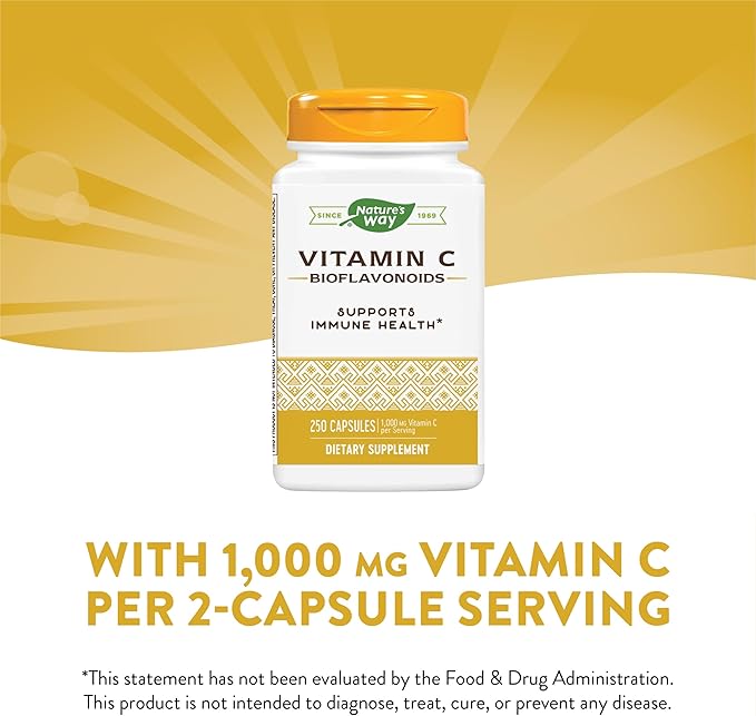 Nature's Way Vitamin C with Bioflavonoids, 1000 mg 250 Capsules