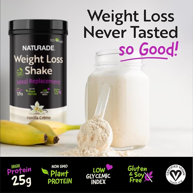Naturade Plant-Based Weight Loss Shake, 25g 6g Dietary 18 Servings