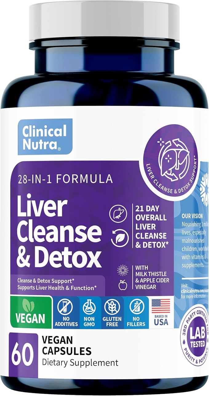 28-in-1 Liver Cleanse with Milk Thistle, 60 Vegan