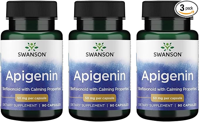 Swanson Apigenin Supplement for Sleep 90 Caps, 50 mg 3 Pack