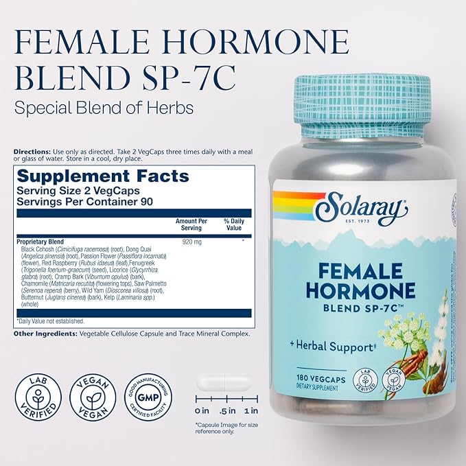 Solaray Female Hormone Blend SP-7C, Herbal 180 VegCaps