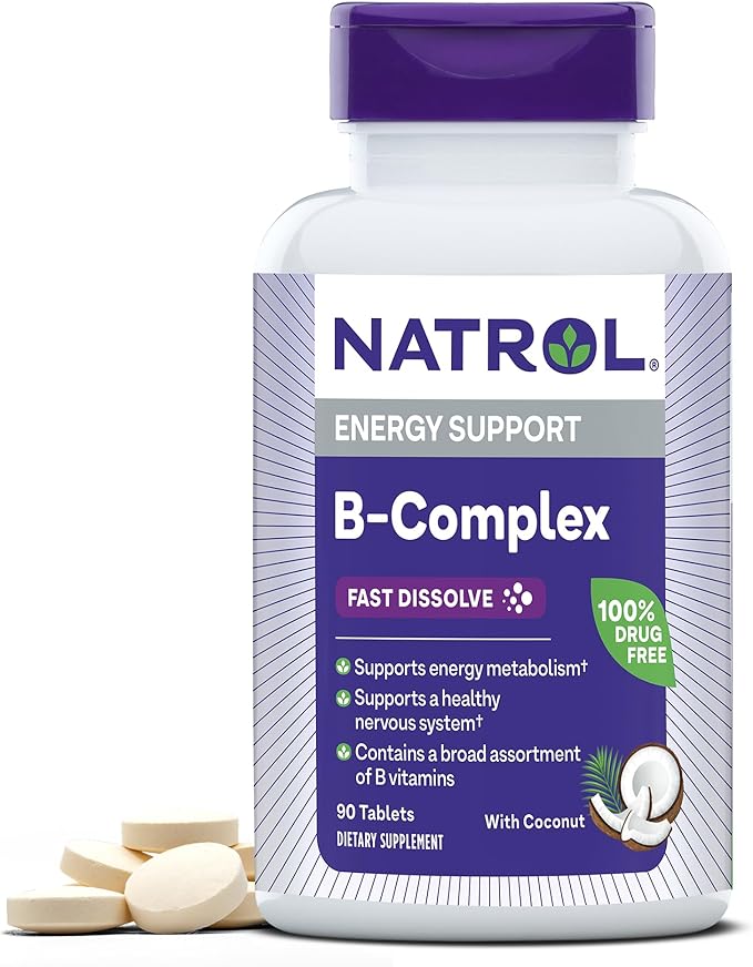 Natrol Fast Dissolve B-Complex, Dietary Supplement 90 Tablets, 30 Day