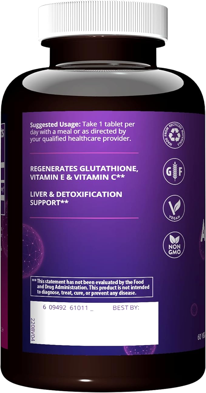 MRM Nutrition Alpha Lipoic Acid | 300mg ALA | Cell Protection | Liver Health + detoxification | Potent antioxidant | Vitamin C + E Regeneration | 60 Servings