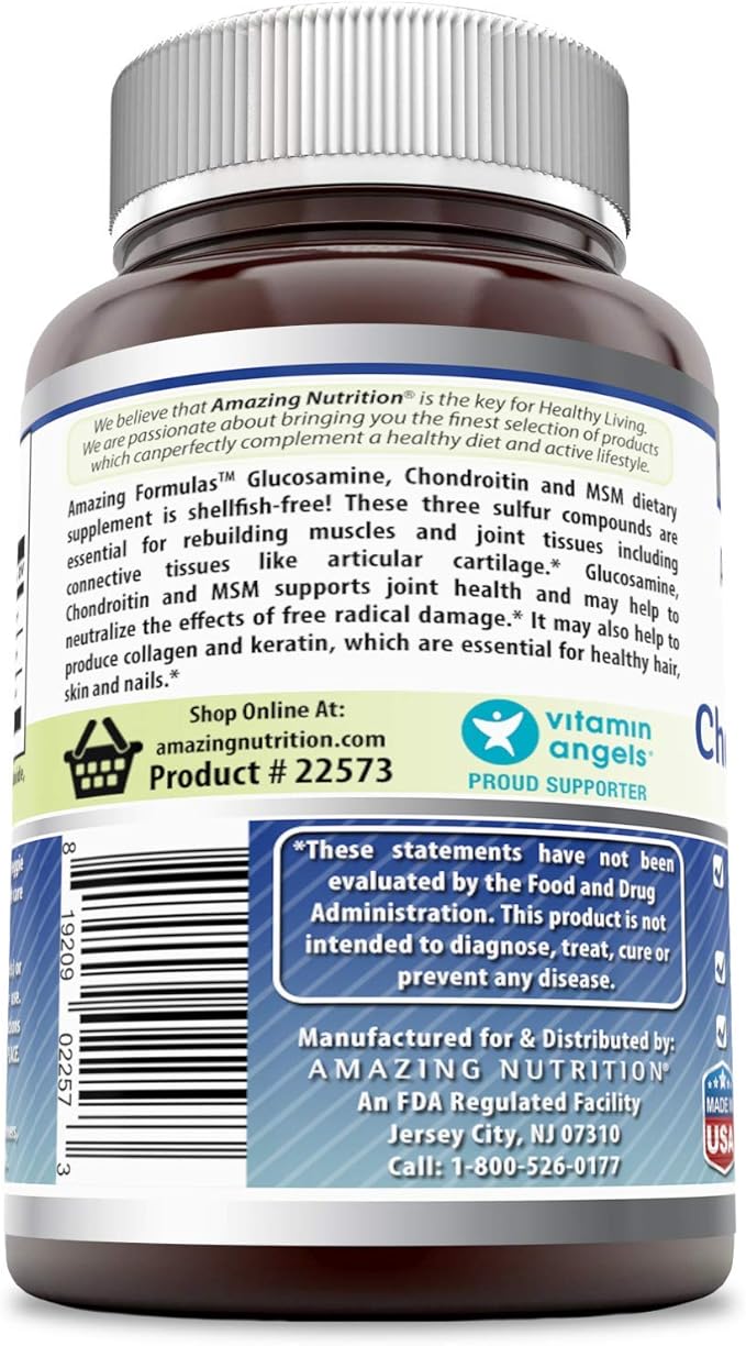 Amazing Formulas Glucosamine Chondroitin & MSM 60 Veggie