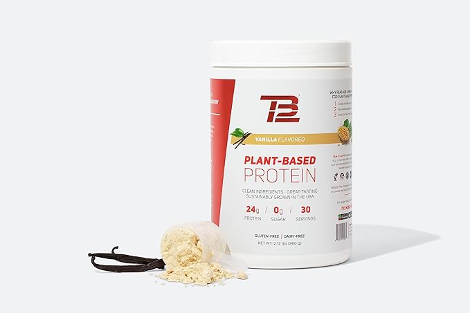 TB12 Plant Based Protein Powder by 24g of (30 Servings/2.12lbs) Servings/2.12lbs)