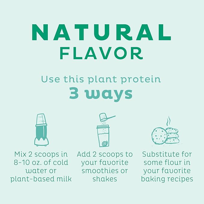 KOS Vegan Protein Powder, Unflavored & Unsweetened 28 Servings