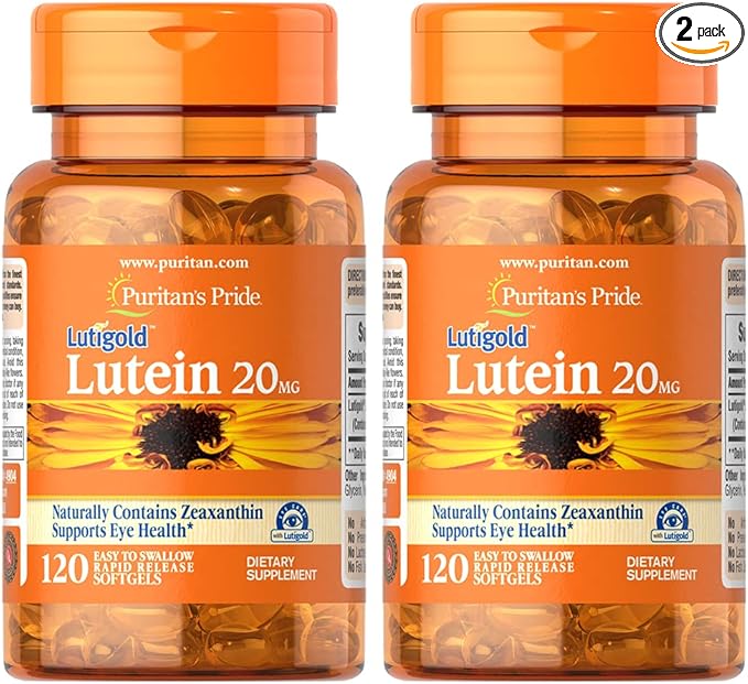 Puritan's Pride Lutein and Zeaxanthin Supplements 800mcg plus 20mg Once 240 Day 120 Count 2) (Package
