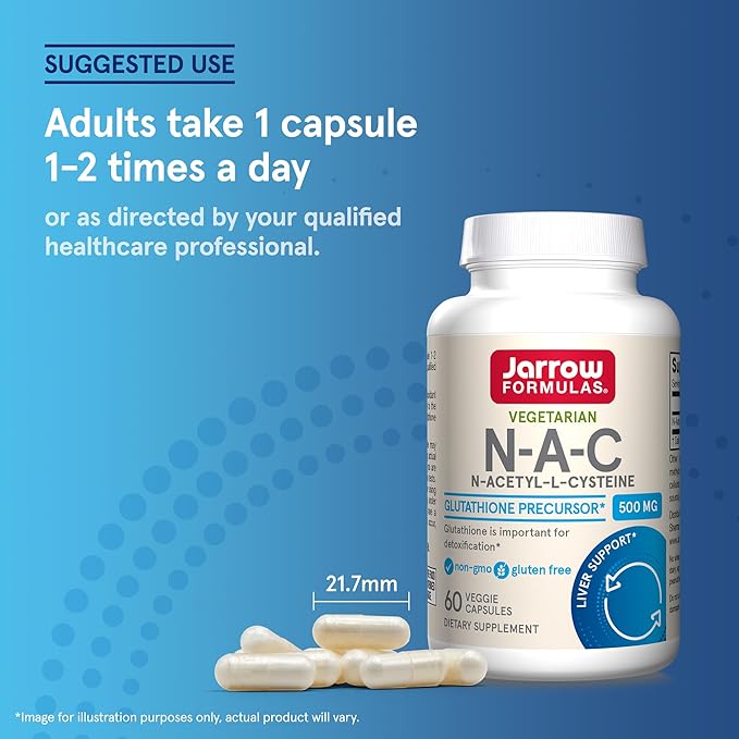 Jarrow Formulas N-A-C 500 mg, Dietary 60 Veggie 60 Day
