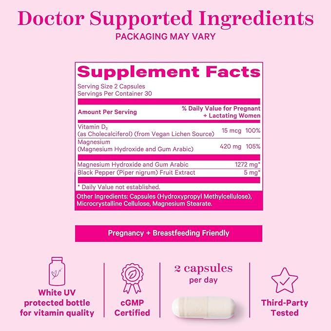 Pink Stork Magnesium Supplement for Women 60 capsules