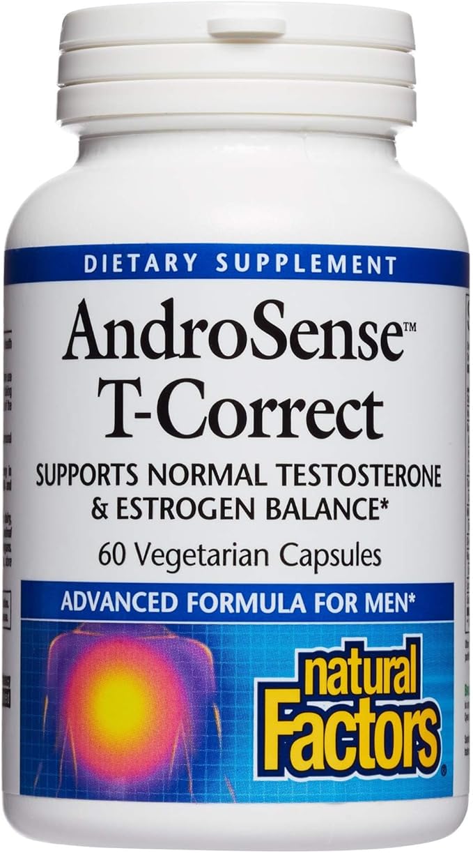 Natural Factors, AndroSense T-Correct, Supports Men's Hormonal Metabolism with Milk Thistle, Turmeric and Lycopene, 60 capsules (30 servings)