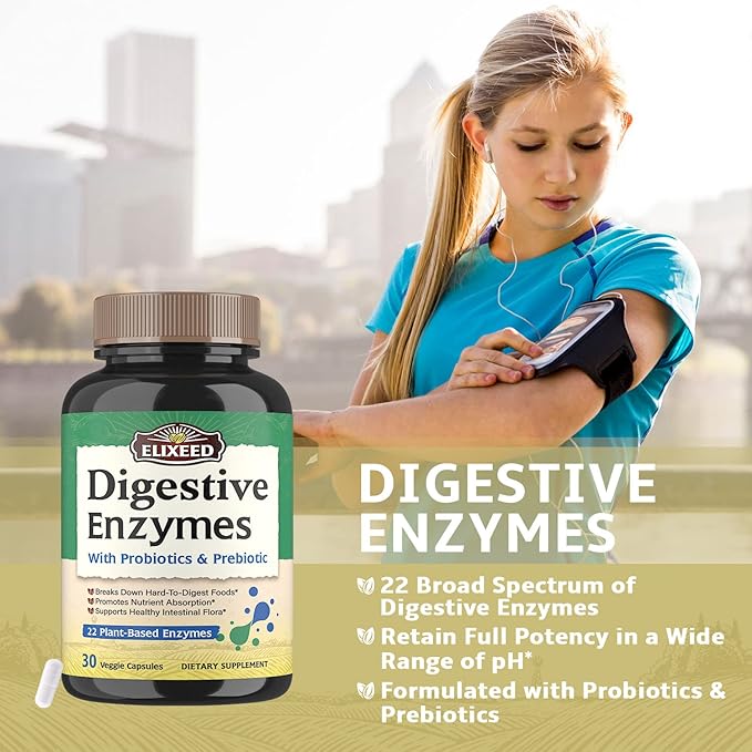 Digestive Enzymes plus Probiotics & Prebiotics, 22 Digestive 30 Caps
