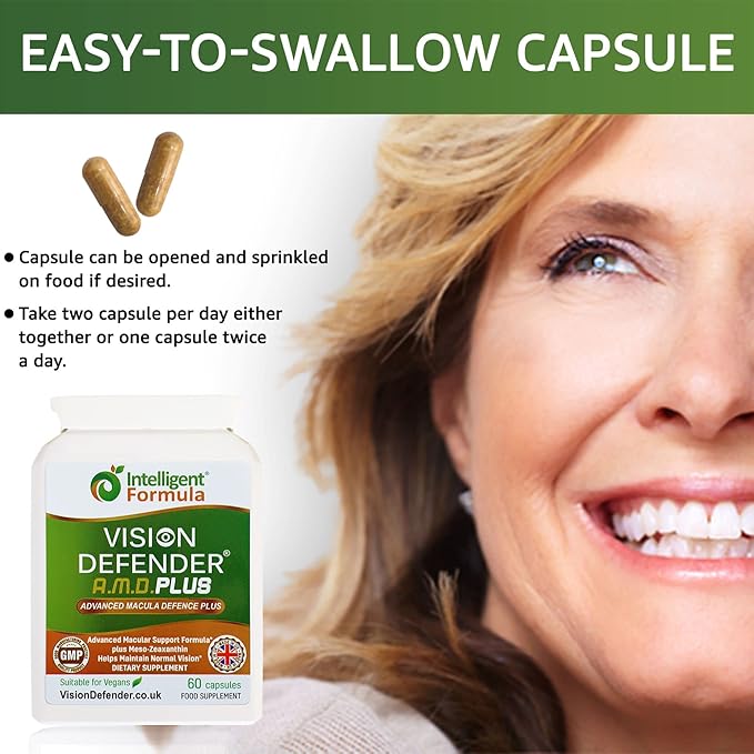 Vision Defender PLUS Eye Supplement: AREDS2 60 Easy-to-Swallow