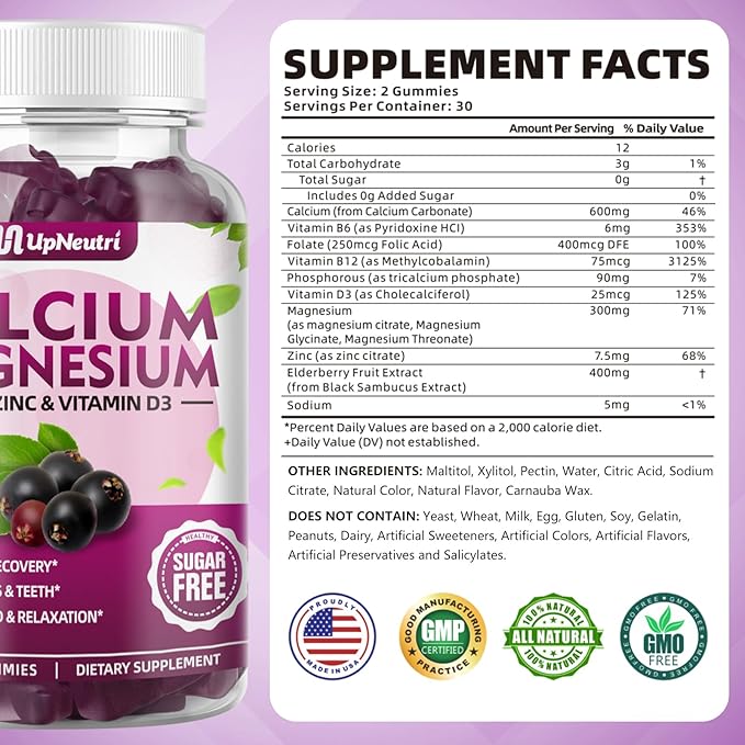 Calcium Magnesium Zinc with Vitamin D3 60 Count