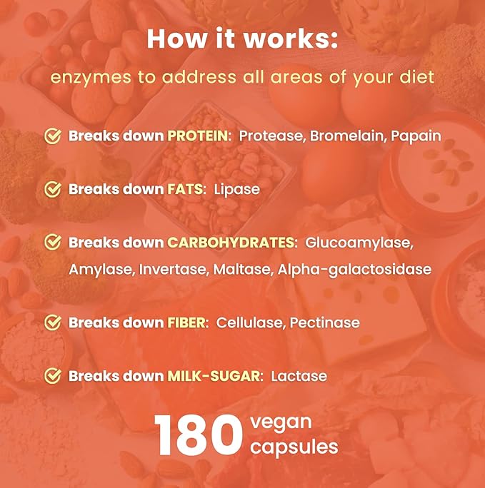 NutraChamps Digestive Enzymes with Probiotics and 180 Vegan