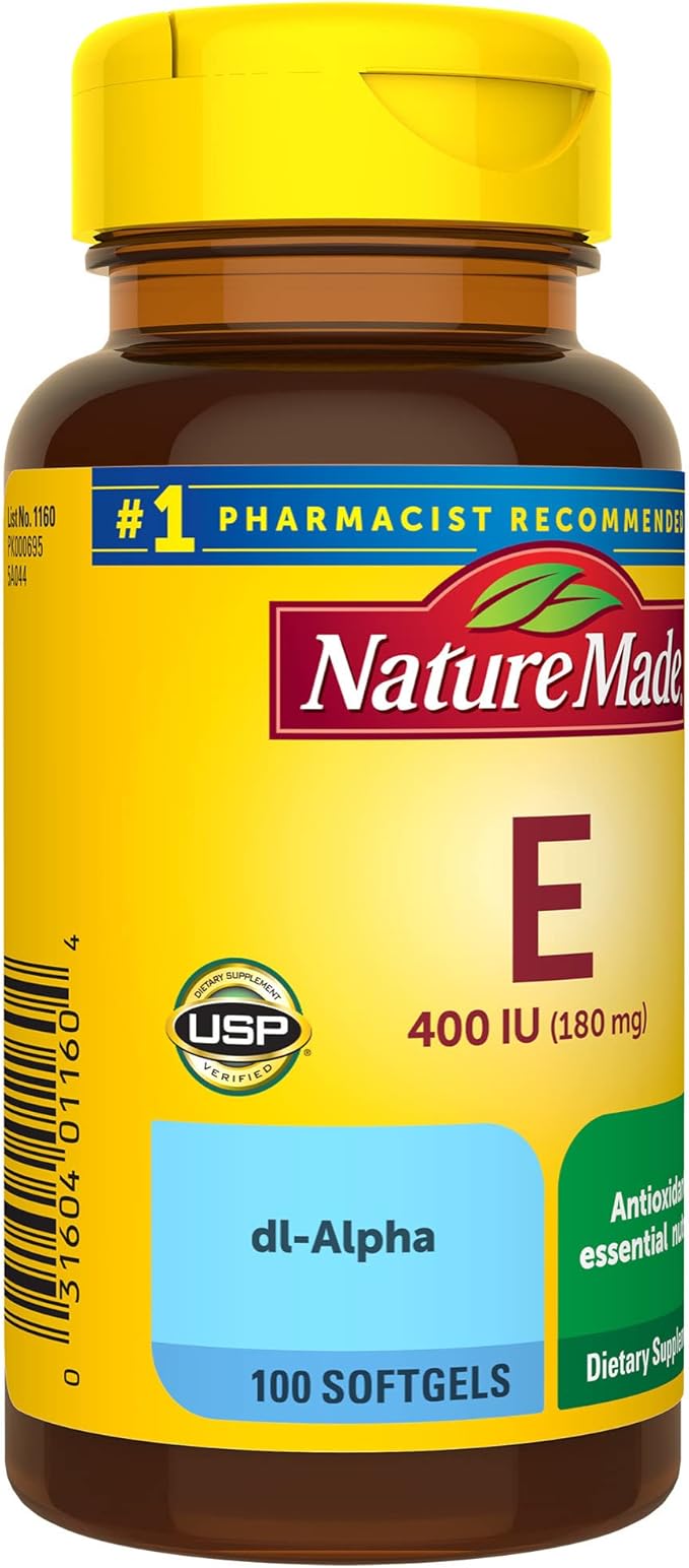 Nature Made Vitamin E 180 mg (400 IU) 100 Softgels, 100 Day