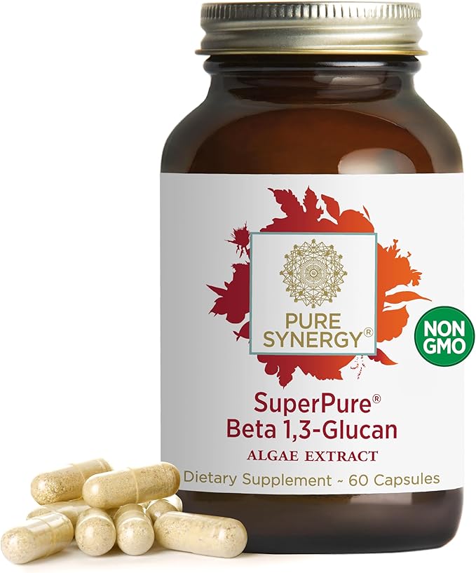 PURE SYNERGY SuperPure Beta 1,3-Glucan Extract 500 mg 1,3-Glucan Supplement (60 Capsules)