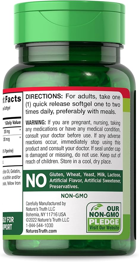 Nature's Truth CoQ10 200 mg Softgels 50 Count