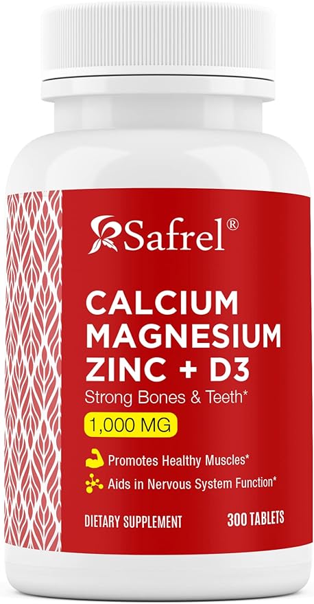 Safrel Calcium Magnesium Zinc with Vitamin D3, 300 300 Tablets 1000 mg, 400 mg, 20 mg D3 600 600 IU