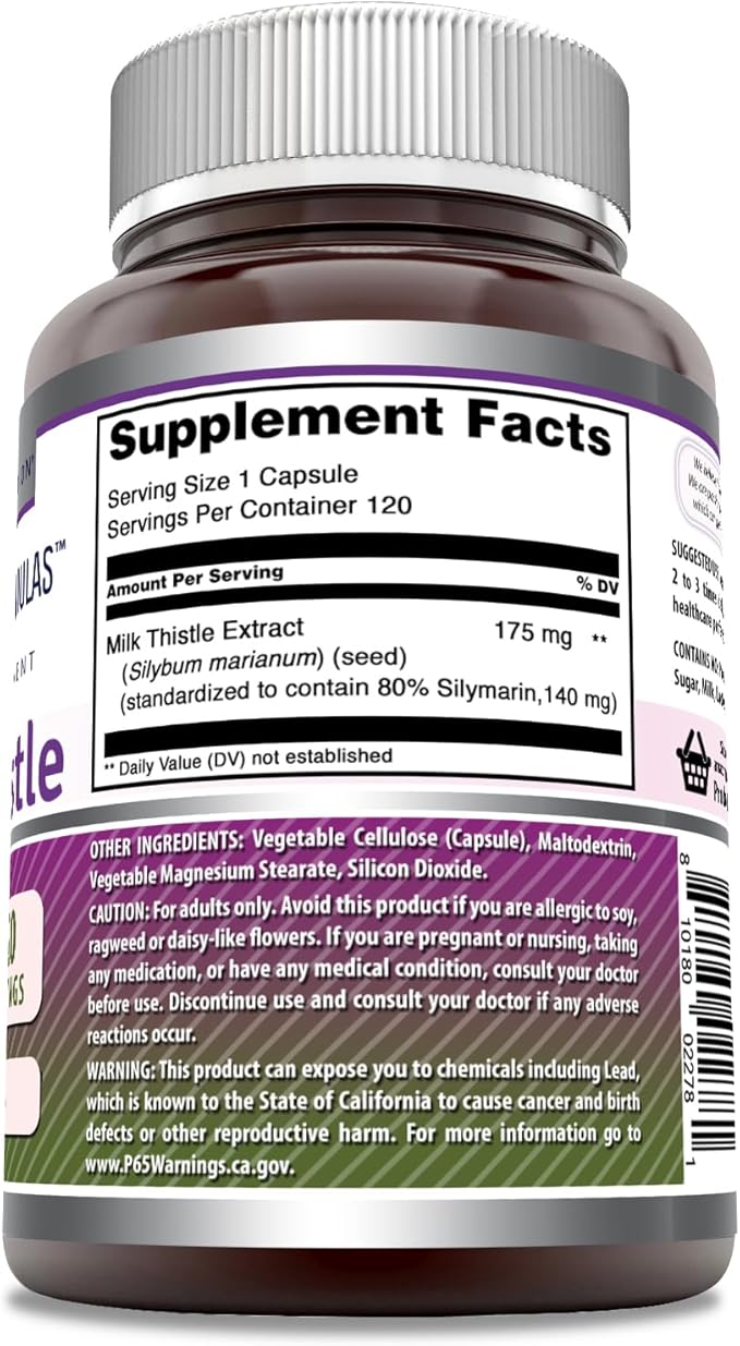 Amazing Formulas Milk Thistle 175 mg (1 Pack, 120 Count)