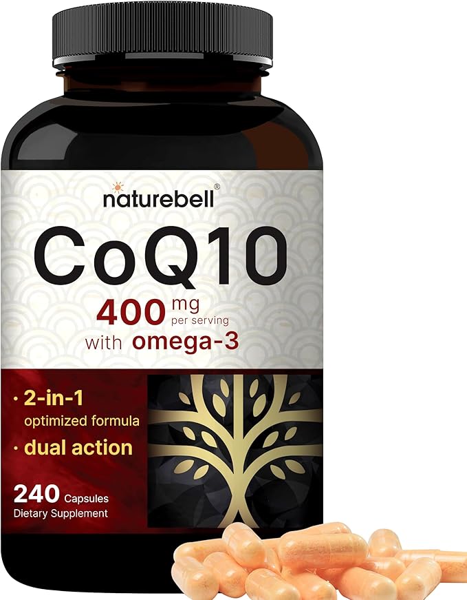 CoQ10 400mg with Omega 3 Fatty 240* Capsules Q10 Supplement
