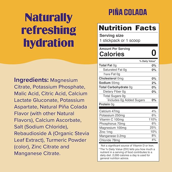 Ultima Replenisher Mocktini Electrolyte Powder Drink Mix – Piña Colada, 90 Servings – Hydration Powder with 6 Electrolytes and Trace Minerals – Keto Friendly, Non-GMO and Sugar-Free