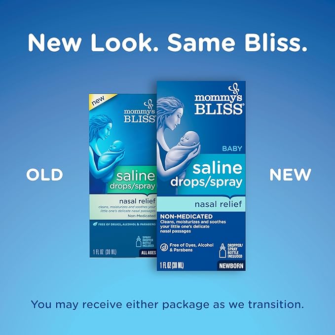 Mommy's Bliss Saline Drops/Spray, Nasal Relief 1 Fl