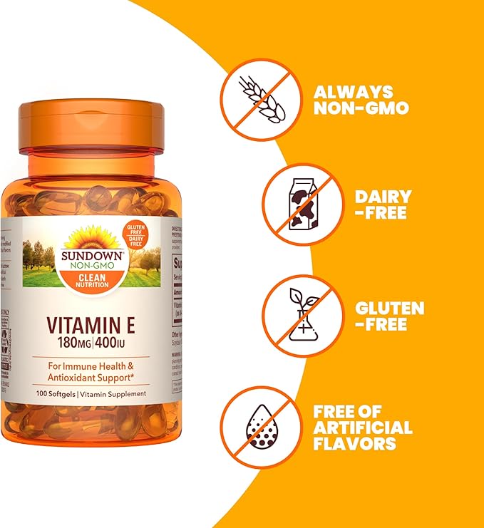 Sundown Vitamin E 400 IU Softgels, 100 Count