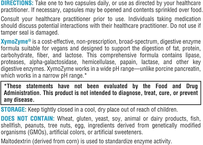 XYMOGEN XymoZyme - Vegan Digestive Enzymes (60 Capsules)