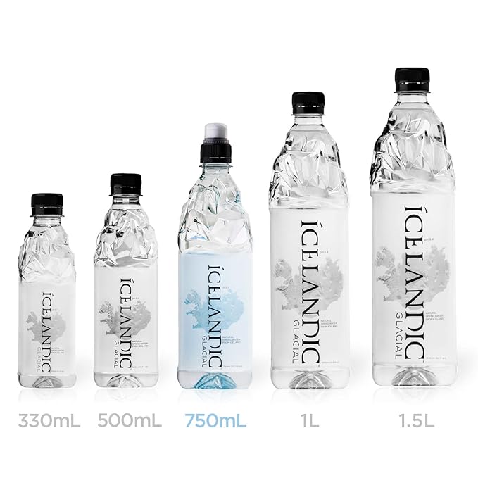 Icelandic Glacial Natural Spring Alkaline Water, 750 ml / 25.3 Fl Oz (Pack of 12)