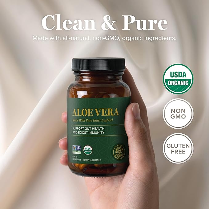 Global Healing Aloe Vera Bio-Active Organic 200x Concentrate 60 Capsules