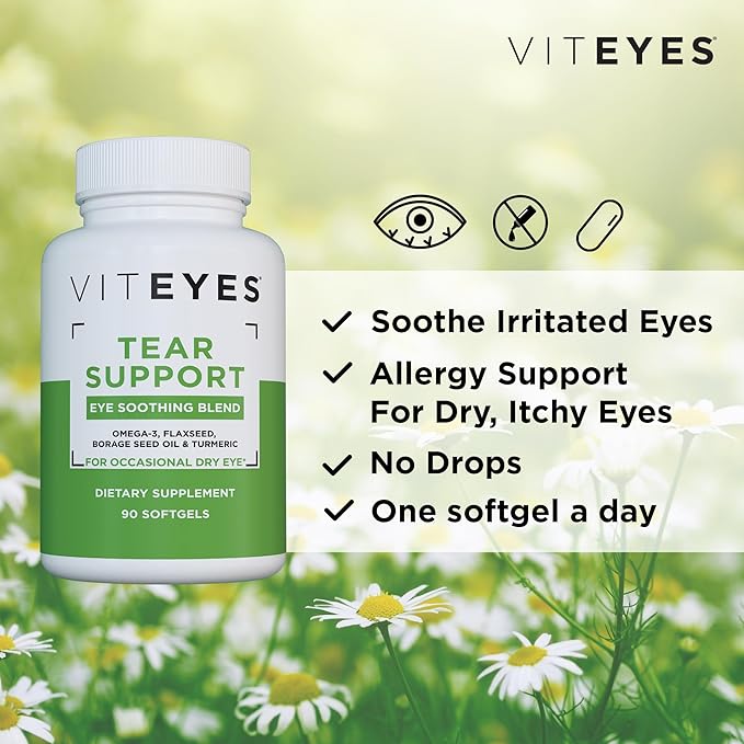 Viteyes Tear Support Eye Soothing Blend, Omega-3 Fish 90 Softgels