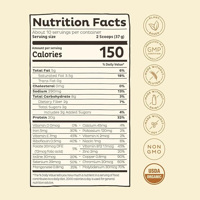 KOS Plant Based Protein Powder, Vanilla 10 Servings