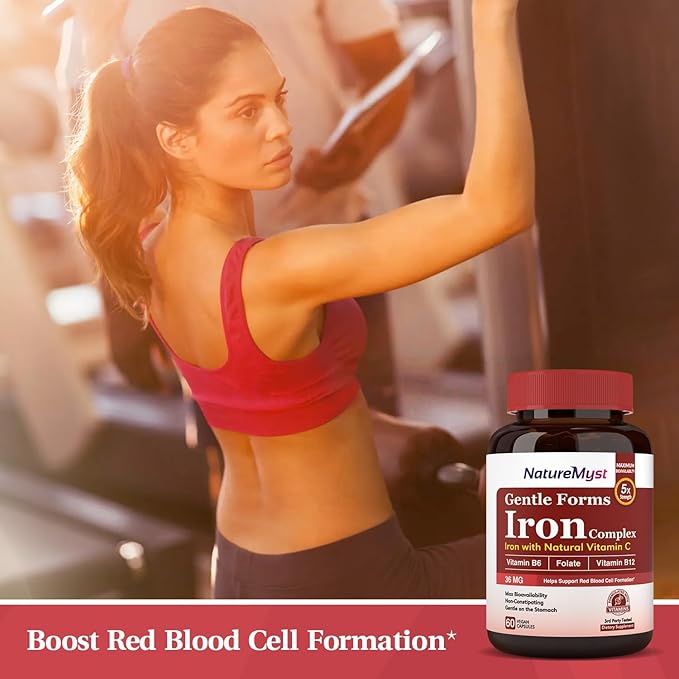 Iron Supplement, 36 mg of Elemental B6, B12, B12, folate, 60 Veggie