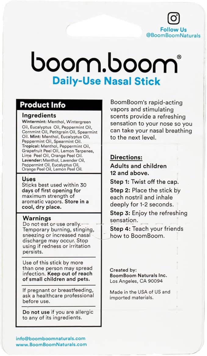 BoomBoom Nasal Stick (4 Pack)