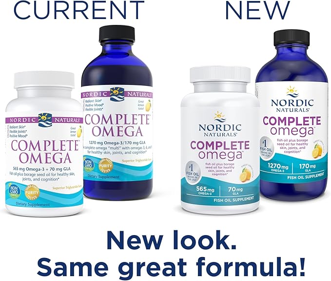Nordic Naturals Complete Omega, Lemon Flavor 120 Soft 565 mg Omega-3 - 60 Servings