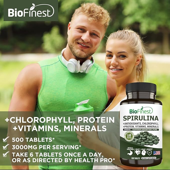 Spirulina 3000mg Supplement (500 Tablets)