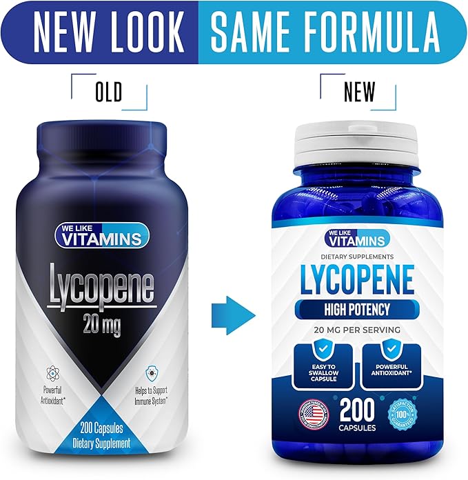 We Like Vitamins Lycopene 20mg Per Serving 200 Capsules