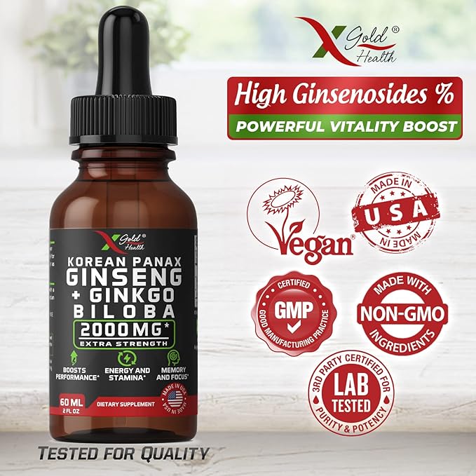Korean Red Panax Ginseng 2000mg + 2 fl