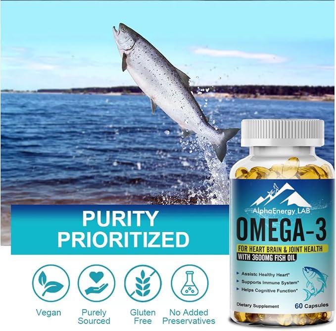 LAB Omega-3 with Triple Strength 3600MG Pollock-60 Softgels-