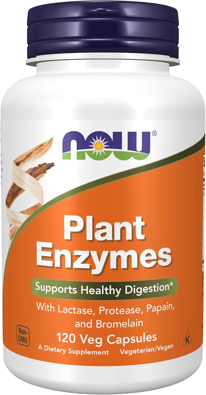 NOW Supplements, Plant Enzymes with Lactase, 120 Veg