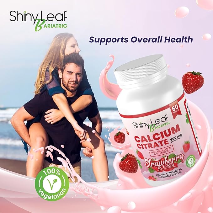 Bariatric Multivitamin Iron-Free Capsules Calcium Citrate Chewable Strawberry Flavor - for Post Bariatric Surgery Including Gastric Bypass and Sleeve (3 Month)